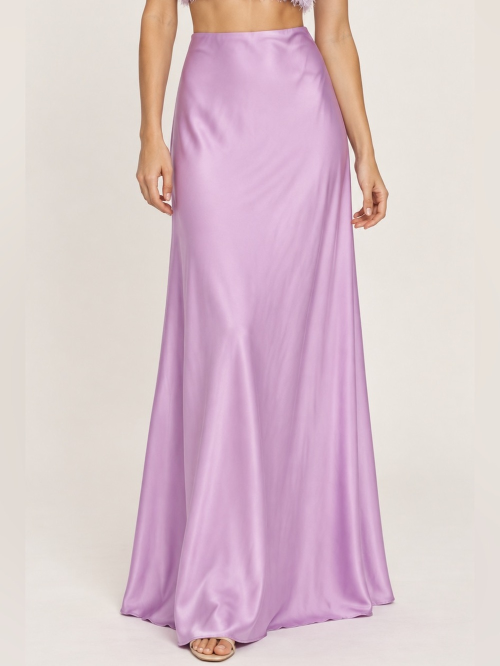By Together Lavender Satin Maxi Skirt
